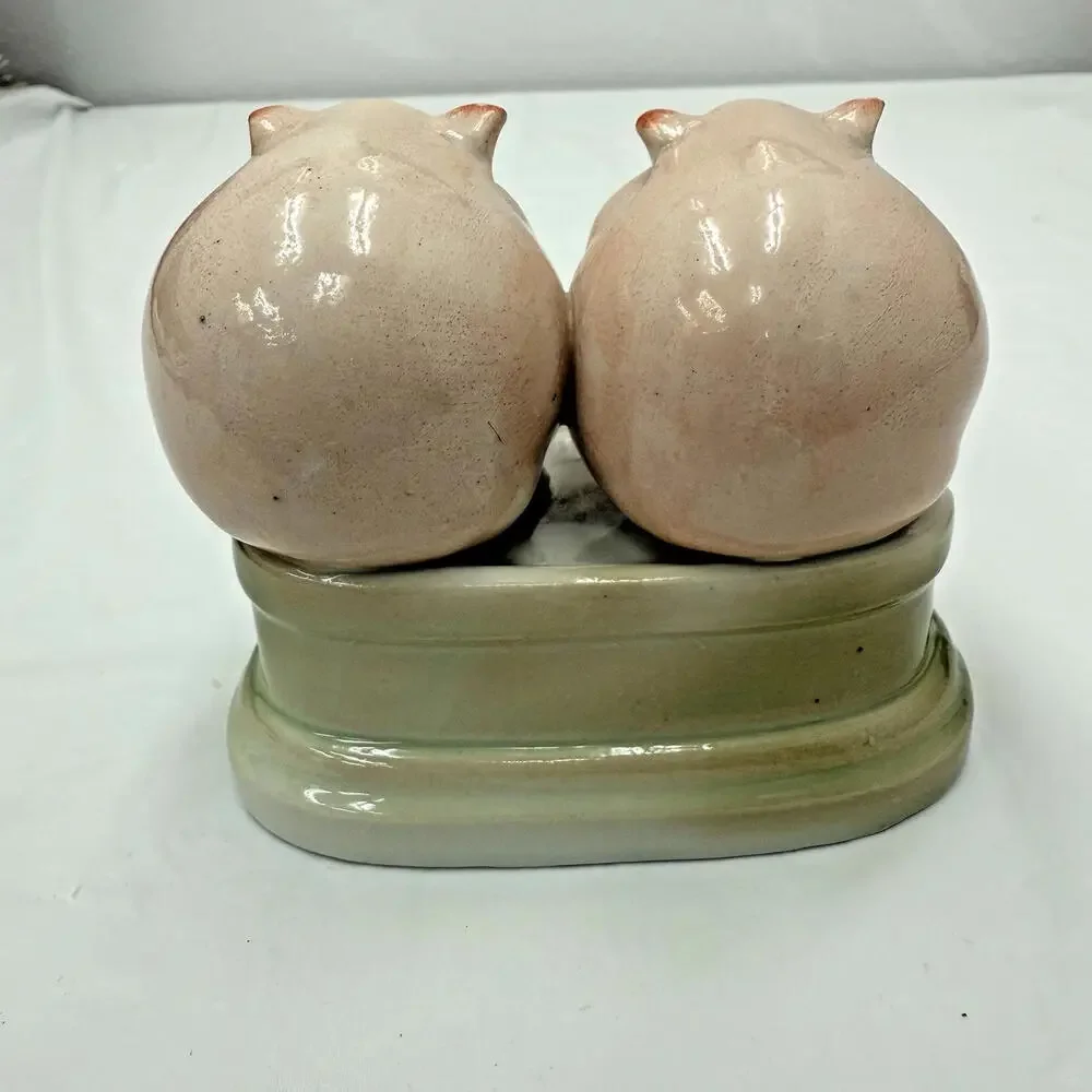 German Pink Pig Fairing A Fine Looking Couple Porcelain Figure Vintage - Picture 2 of 7